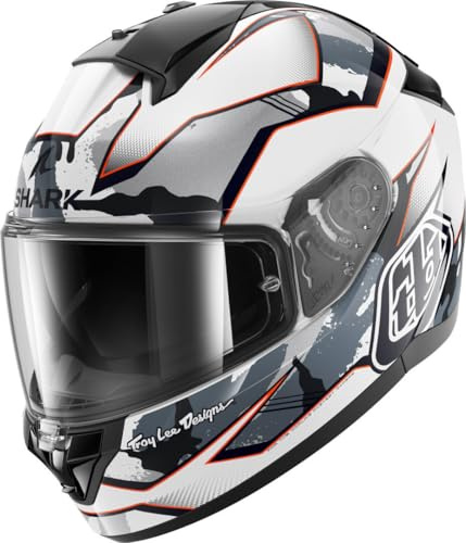 SHARK, Integraler Motorradhelm RIDILL 2 MATRIX x TROY LEE DESIGN CAMO White Silver Red, XL