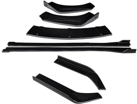 Auto Seitenschürze Seitenschweller Für VW Für Passat B7 2011-2015 Auto Vorderen Stoßfänger Lip Body Kit Kinn Spoiler Schutz Seite Röcke Extensions Hinten Wrap Winkel(Gloss Black)