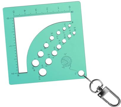 Knitting Needle Gauge Knitting Needle Measureament Tool Knitting Yarns Measuring Tool With Keychain Clip Hook