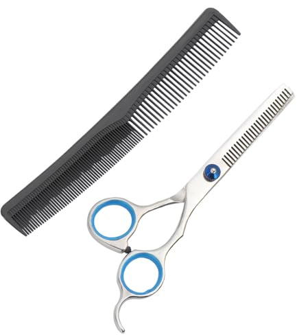 Healeved 2pezzi Forbici per Capelli e Pettine per Capelli Strumenti per Taglio Frangia e Forbici da Set per Taglio di Resistenti per Uso Casalingo e Salone