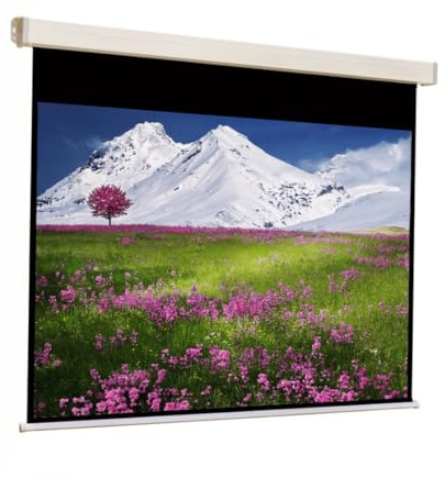 Schermo Proiezione Sopar Platinum Manuale a Molla 300x233cm Formato 4:3 (144 pollici) Tela bianca retro nero - Telo Proiettore Schermo Proiezione videoproiezione MADE IN ITALY