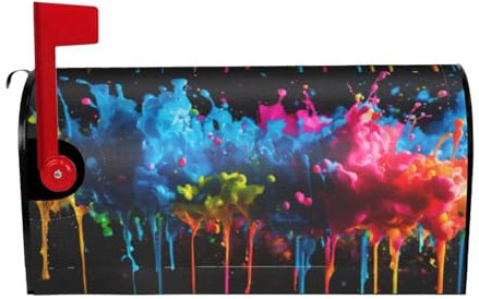 Cubierta protectora magnética para buzón de correo electrónico con salpicaduras de pintura para decoración de jardín al aire libre