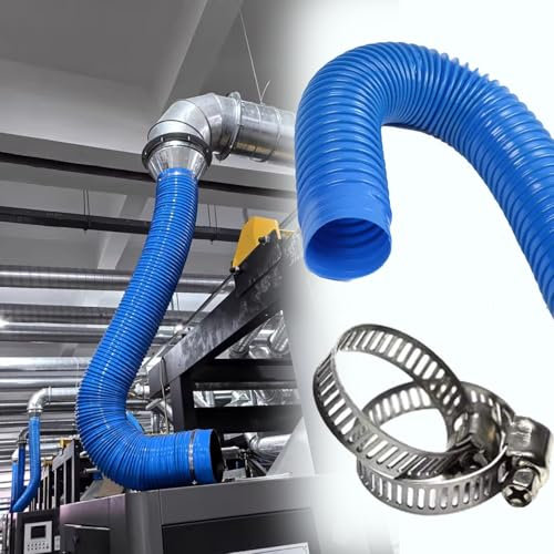 WLCGYD Abluftschlauch Lüftungsschlauch Belüftungsschlauch Mit Klemmen, Vakuumschlauch-Staubsammelset Für Elektrowerkzeuge Zur Holzbearbeitung, 1 M Abluftkanal(120mm/4.7in)
