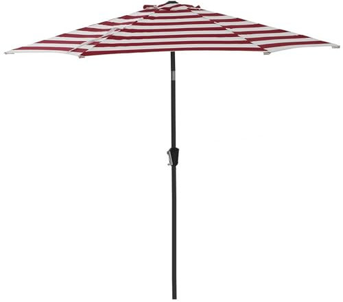 Parasol de Jardin de Parasol de Table de Patio Extérieur, Parasol de Protection UV Imperméable avec Inclinaison et Manivelle de Bouton, pour Jardin de Terrasse de Piscine(Rouge)