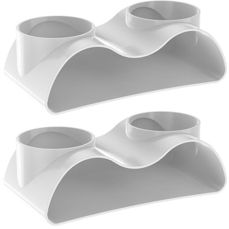 BOBASH 2Pcs Fish Tunnel Natural Curve Underground Corner Aquarium Underground Tunnel Cave Double Hole Fish Tank Hideout Cave Aquarium Fishes Gravel Tunnels Decoration for Breeding(White)