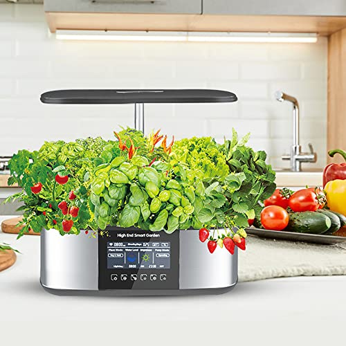 Sistema di Coltivazione idroponica Smart Garden Planter, 21 baccelli Intelligenti con Schermo LCD da 4,8 Pollici, aggiunta Automatica di Acqua e nutrienti, Kit per la germinazione di Erbe AR