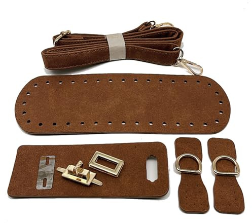 JINQIGG Kreatives PU-Leder-Handnähset, Taschen, Zubehör für Damen, Handarbeit, Handwerksprojekte, handgefertigte Tasche, Nähen, coffee, One Size
