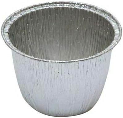 Disposable Christmas Pudding Foils Steak Kidney Suet Pie Individual Pie & PuddingTins - Round Aluminium 2 Inch Height / 1.8 Inch Base Recyclable Baking Catering Cooking (50)