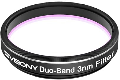 SVBONY SV220 Telescope Filter, H-Alpha & OIII, 3nm Dual-Band 1.25 Nebula Filter, Cut-Off Depth OD5, Minimal Halo Coating Design, Peak Transmittance 85%, for Deep-Sky Objects Astrophotography