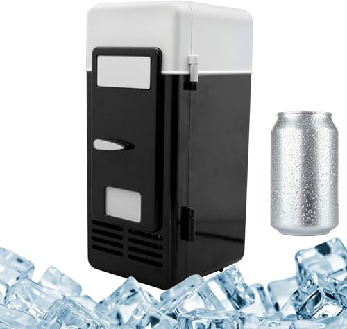 Refrigerador pequeño: mini refrigerador personal USB, diseño compacto enchufable, función de y calentador, bajo consumo | Aparato portátil para adolescentes, estudiantes, niñas, n