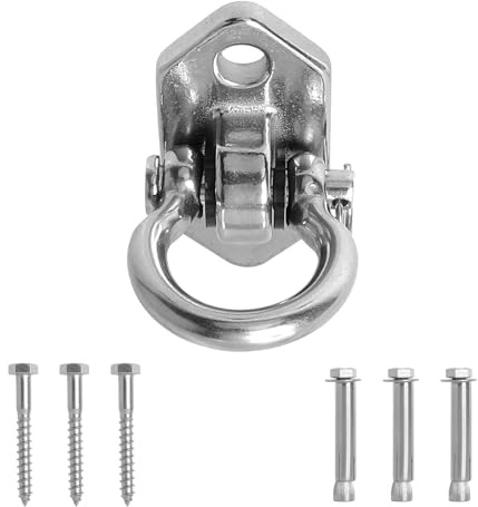 Gancho de Techo de Acero Inoxidable 304 Carga 450 kg Giro 180° con rodamiento Kit de Montaje para hormigón y viga de Madera Gancho Techo Gancho de Techo para Hamaca Silla Colgante y Saco de Boxeo