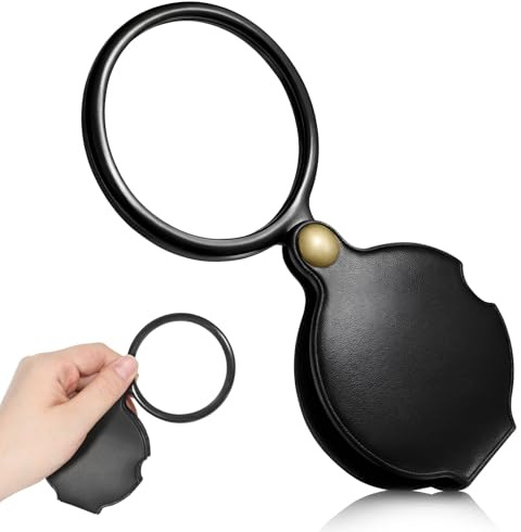 SHENLIU 1 lente di ingrandimento tascabile, ingrandimento 20x, con design girevole, per leggere, libri, giornali, riparazione e artigianato, colore nero