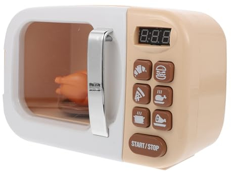 HEALSOPTHY Micro-Ondes Simulé pour Garçon et Filles, Ornement Cuisine Miniature Lumière et Son, Matériaux Doux, Taille Compacte, Éducatif pour Jeux de Rôle la Maison, Accessoires