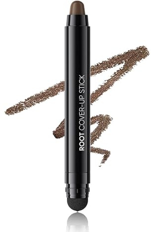Root Cover Up Stick, 2 en 1 cobertura instantánea de canas, color marrón para retoques, corrector de pelo natural para línea del cabello, resistente al agua, palo de color de raíces y lados, fácil
