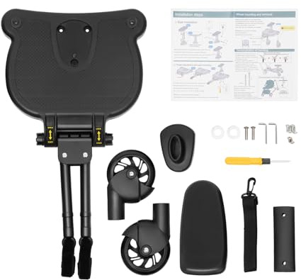 Buggy Board mit Verbreitertem Sitz, Universales Trittbrett für Kinderwagen, Für Kinder von 3-7 Jahren, 25kg Belastbarkeit, Kompatibel mit Über 99% Kinderwagen