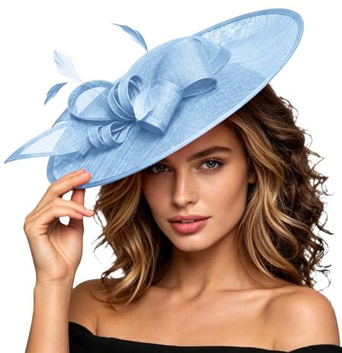 BmDSGC Women Fascinator Hat Flower Feather Mesh Veil Pillbox Hat Wedding Bridal Headdress Retro Cocktail Tea Hair Accessories for Weddings Cocktail Royal Ascot Tea Church Banquet Dance Hen Party