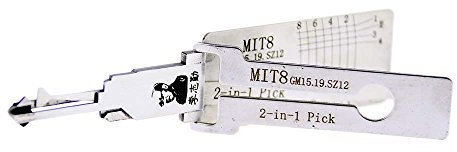 Lishi Mit8 (GM15) 2-in-1 Dietrich und Decoder Dietrich Werkzeug Schlosser Werkzeug Auto Pick Set