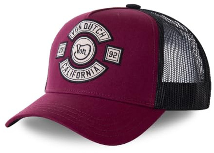 Von Dutch Cappello da uomo e donna, berretto da camionista regolabile e autentico, rosso taglia TU