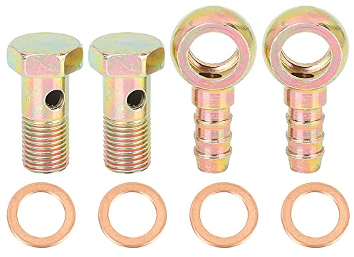 X AUTOHAUX 2 Sätze Banjo Hohlschraube Armaturen Set Für Motorrad Auto | Material: Metall, Innen- & Außendurchmesser: 12mm/9mm, Gewinde: M12x1.25, Anwendung: Bremssystem, Kraftstoff, Motor