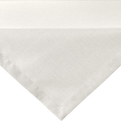Erwin Müller Tischwäsche, Mitteldecke, Tischdecke Madrid Creme Größe 80x80 cm - angenehme, weich fließende Qualität, mit hochwirksamer Fleckschutzausrüstung, bügelleicht