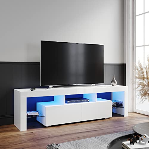 ELEGANT 160cm TV Stand with LED Lights Ambient TV Cabinet
