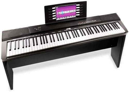 Max KB6 KIT es un piano electrico con 88 teclas semi contrapesadas, que incluye soporte tipo mueble de madera. Piano midi ideal para producción, reproductor MP3, incluye altavoces y pedal sustain