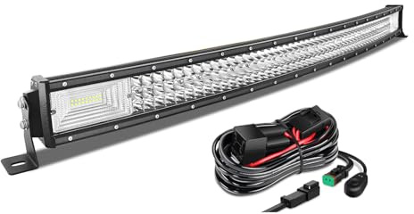 AUXTINGS 106 Cm 42 tum 540 W böjd LED-lampa bar punkt strålkastare trippelrad lins arbete dyklampor med ledningssele kit för off-road ATV AWD SUV 4WD 4x4 pickup, 12V 24V DT-kontakt vattentät