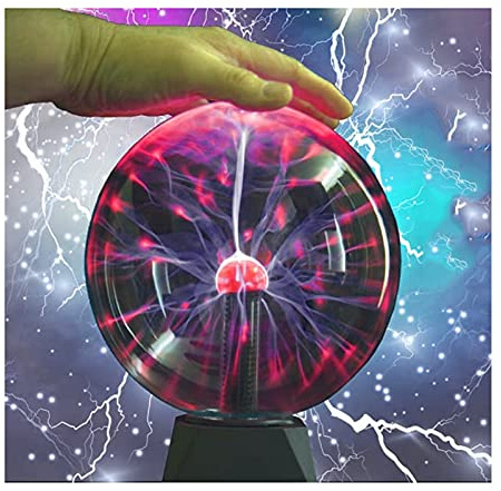 AXTMR Bola de Plasma Gigante Unisex, Magic Lamp de Rayos Que se Puede Tocar y controlar por Sonido, Magic Plasma Ball Esfera Lámpara de inducción científica,touch10.5in,Size
