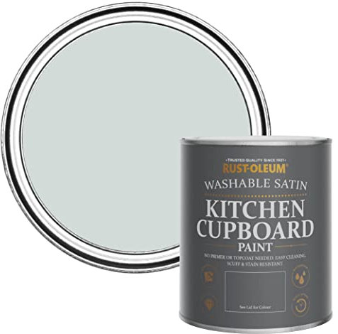 Rust-Oleum Light Grey Scrubbable Kitchen Cupboard Paint in Satin Finish - Dove 750ml