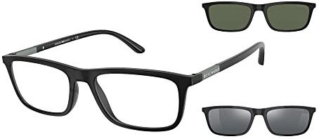 Emporio Armani EA 4160 Herrsolglasögon BLACK/CLEAR BLACK/GREEN CLIP-ON 55/18/145
