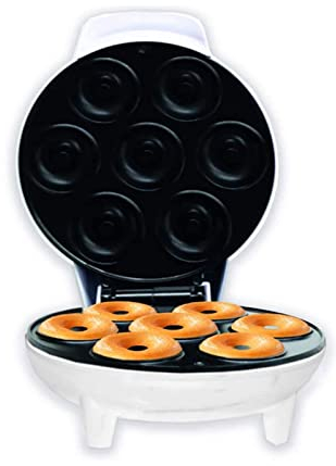 Frdun Breakfast 7 Grids Mini Donut Machine, Electric 7 Small Doughnuts Maker, Electric Non-Stick Donut Maker Save Time and Effort Maker for Home Travel
