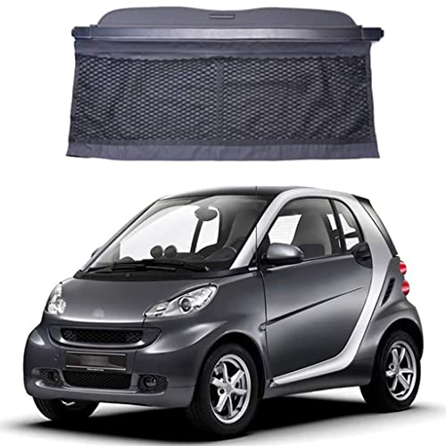 ROLLII Laderaumabdeckung für Smart Fortwo Ⅲ 2014-2019,Einziehbare Kofferraumabdeckung Kofferraum Schutz Abdeckung Schatten Abschirmung Organizer Zubehör