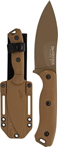 KA-BAR BK19 Becker Nessmuk Fixed Blade Knife 4.312 Drop Point 1095 Cro-Van Bronze Blade Ultramid Handle Tan