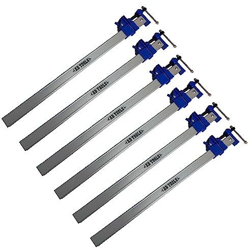 AB Tools Abrazadera de aluminio de 600 mm, 600 mm, soporte de trabajo, abrazadera deslizante, 6 unidades