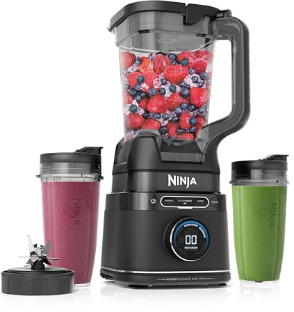 Ninja Full Size & Personal Blender I All-in-One | For-Smoothies, Food and More | BlendSense Tech I Includes 72 oz. Pitcher & (2) 24 oz. To-Go Cups with Lids | 1800 Peak Watt | Black | TB301