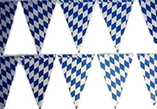HAAC Wimpelkette Bayern blau weiß Rautenmuster Bierfest Feste Oktoberfest 10 m