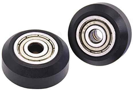Aluminium-Zahnriemen-Umlenkrolle, 10 Stück, flaches Kunststoffrad, POM mit Lagern, große Modelle, passives rundes Rad, Ldler-Riemenscheibe, Perlin-Rad for CR10 Ender 3, einzelner Riemenscheibenblock