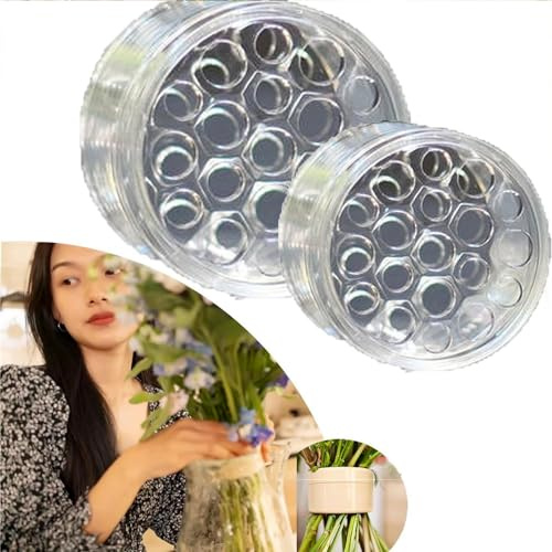Recitem Ikebana Stielhalter, Spiral Stielhalter für Vasen, spiralförmiger Blumenstielhalter, Spiralblumenstielhalter, Ikebana-Stielhalter, Ring, Blumenstrauß Twister (2 Transparent (Kleine&Große))