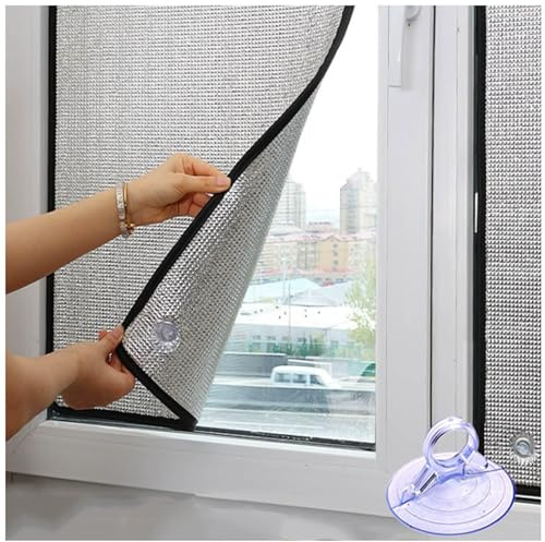 Völlig Verdunkelung Fensterfolie, Blendschutzfolie Für Fenster, Sonnenschutzfolie Für Heim Büros, Anti-uv Reflektierende Fensterfolie, 8mm Aluminiumfolie Isolierfolie,WxH-100x120cm/39 * 47in