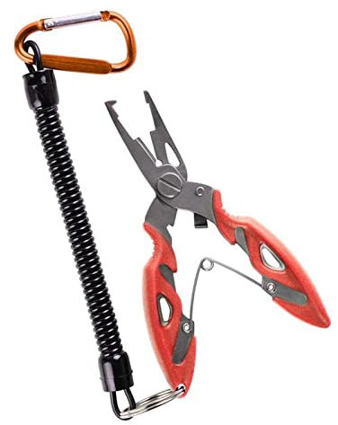 FnnEmg Angelhaken Angelzeile Angelwerkzeuge Zubehör Braid Line Lure Cutter Haken Entferner Schneiden Fisch Verwenden Zangen Multifunktionsschere Thkfish Angelhaken (Size : Pliers and Rope)