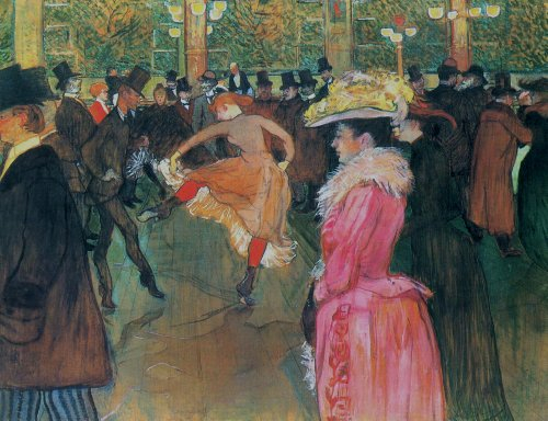 Malen-nach-Zahlen-Set Henri Lautrec im Moulin Rouge der Tanz DIY-Ölgemälde digitales Malen-nach-Zahlen-Set auf Leinwand Dekoration Geschenk