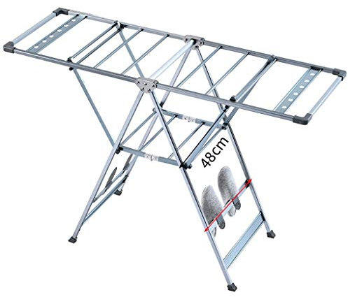 ABBNIA 2-stufiger, erweiterbarer, zusammenklappbarer, Faltbarer Wäscheständer, Badestange, 141 cm, Wäscheständer, EIN Kleiderbügel aus Legierung, Trockenständer