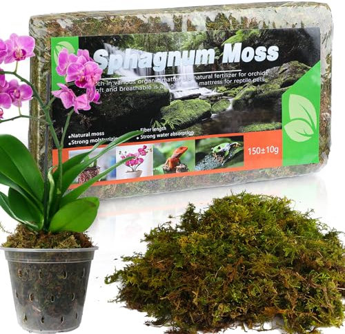 GOTVUGE Sphagnum Moss for Plants (10L / 2pc), Suitable for Various Plants, Including Orchids, Carnivorous, Succulents, Garden Flowers, and Reptiles