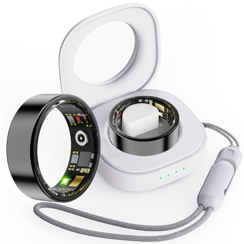 findtime Smart Ring Schlaftracker Smartringe für Herren Fitness Tracker Ring Pulsmesser Smartringe für Damen Fitness Ring mit Schrittzähler Aktivitätstracker Smart Ring Android iOS IP68 Wasserdicht