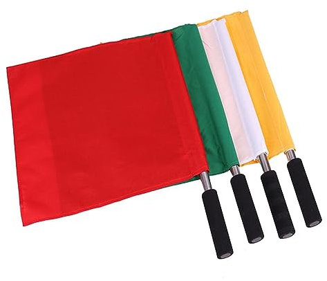 HONMEET 4stücke Schiedsrichterflagge Signal Werkzeug Für Sportspiele Wehende Flagge Mit Edelstahlmast Leicht Und Tragbar Für Fußballspiele Und Andere Sportarten