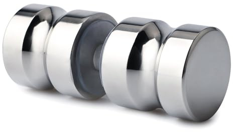 Mooche Dusche Glastür Griff, Türknauf, Pull Hardware Ersatzteile, Chrom | Solide SUS304 Edelstahl, 3cm, Knopf Runde Back-to-Back