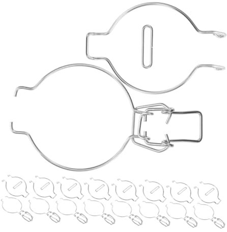 GRIRIW 12piezas Abrazaderas Inoxidable para Sellar Tarros De Boca Ancha Clips De Seguridad para Almacenamiento Cocina Fijaciones para Conservación De Alimentos