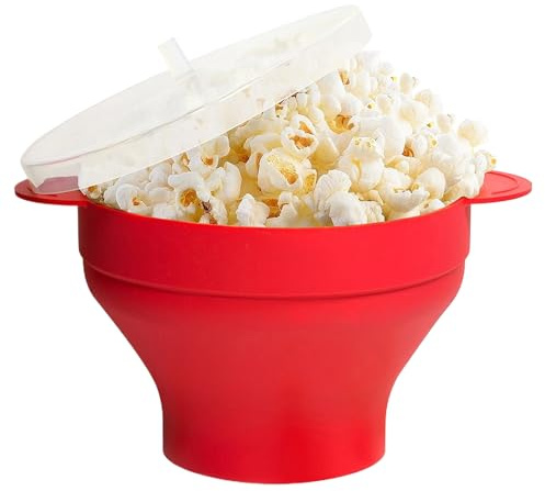 kinrguiyuez Popcorn Schalen Wiederverwendbar - Popcorn Maker Mikrowelle Schüssel - Multifunktional, Spülmaschinenfest Faltbarer Lebensmittelbehälter für Zuhause, Party
