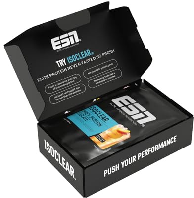 ESN ISOCLEAR Whey Isolate Protein Pulver, Taster Box, 5 x 30 g | Proteinlimo mit fruchtig leckerem Geschmack, clear Whey - made in Germany