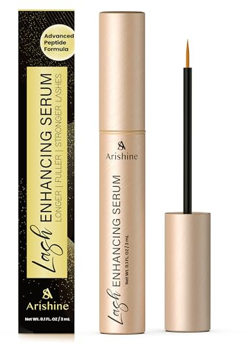 Eyelash Growth Serum, Lash & Brow Serum: Peptide Lash & Brow Enhancer for Fuller, Longer-Looking Lashes & Brows – Ginseng & Amino Acids – 3 mL